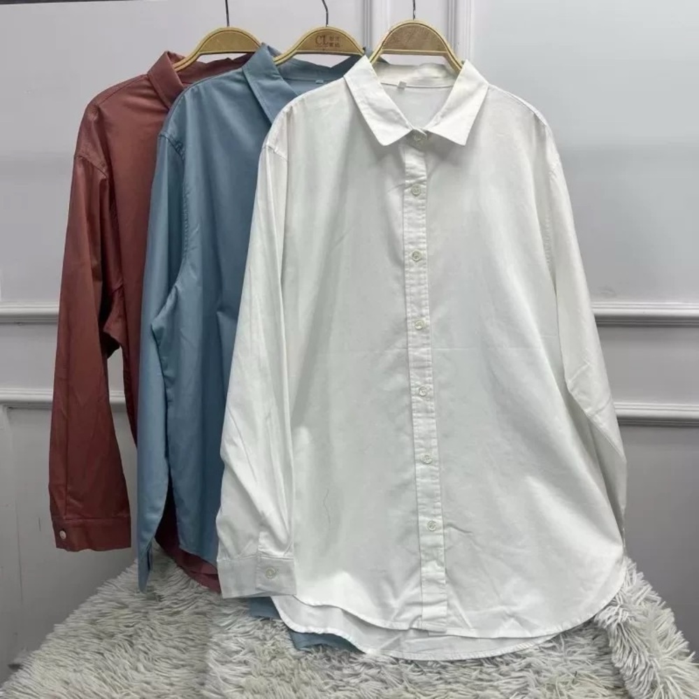 Elegant Light Blue Women's Button Down Shirt